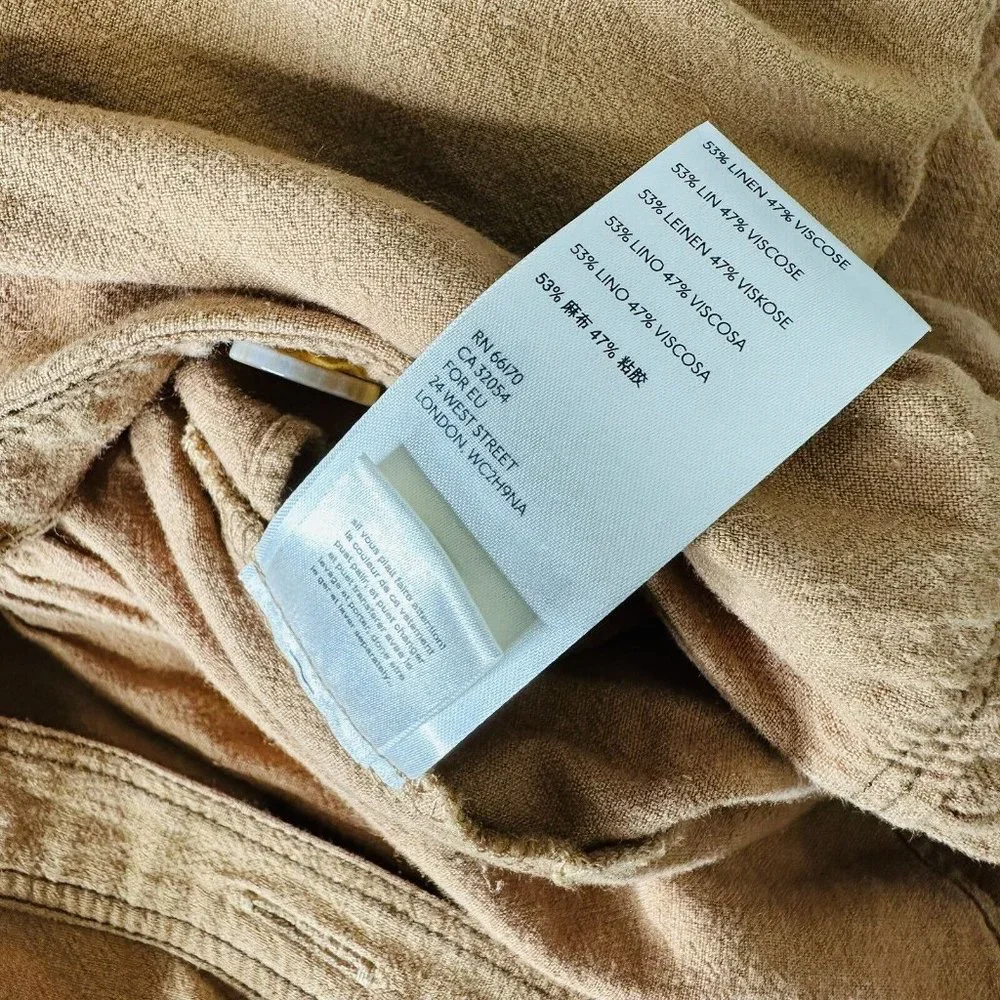 NWT Free People Catch The Breeze Midi Dress sz M medium Linen Amber Waves Tiered - Picture 14 of 14